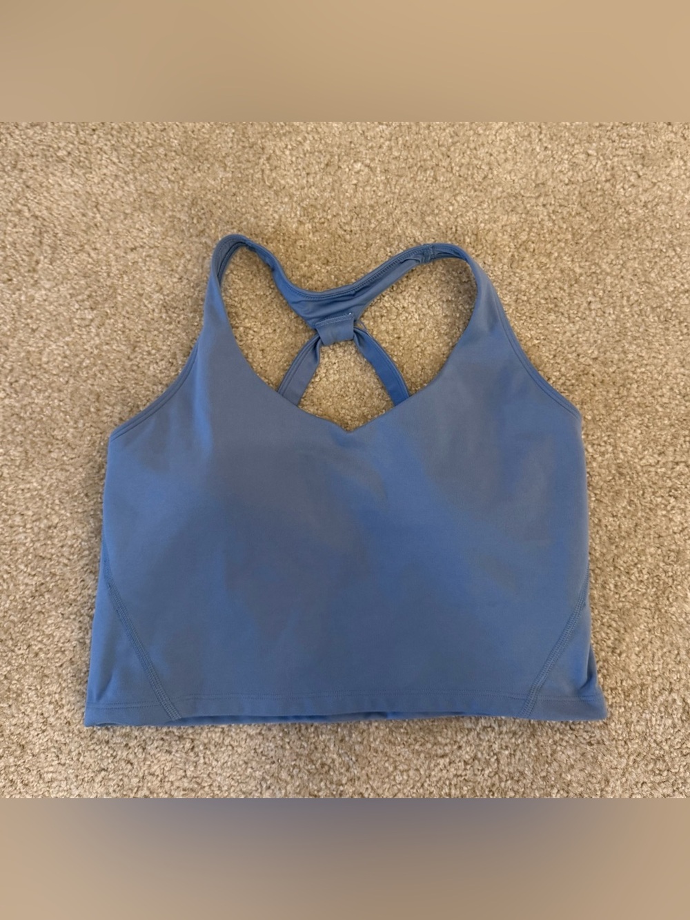 Gilly hicks recharge blue cross back padded athletic crop workout top